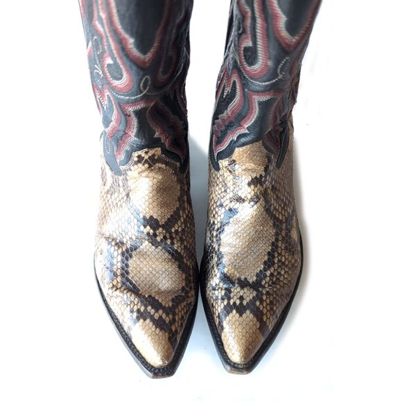 PANHANDLE SLIM Vintage Rattle Snake Cowboy Western Boots Size 6 - Picture 7 of 12